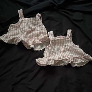 Carter's Pink and White Ruffle Blouse Set